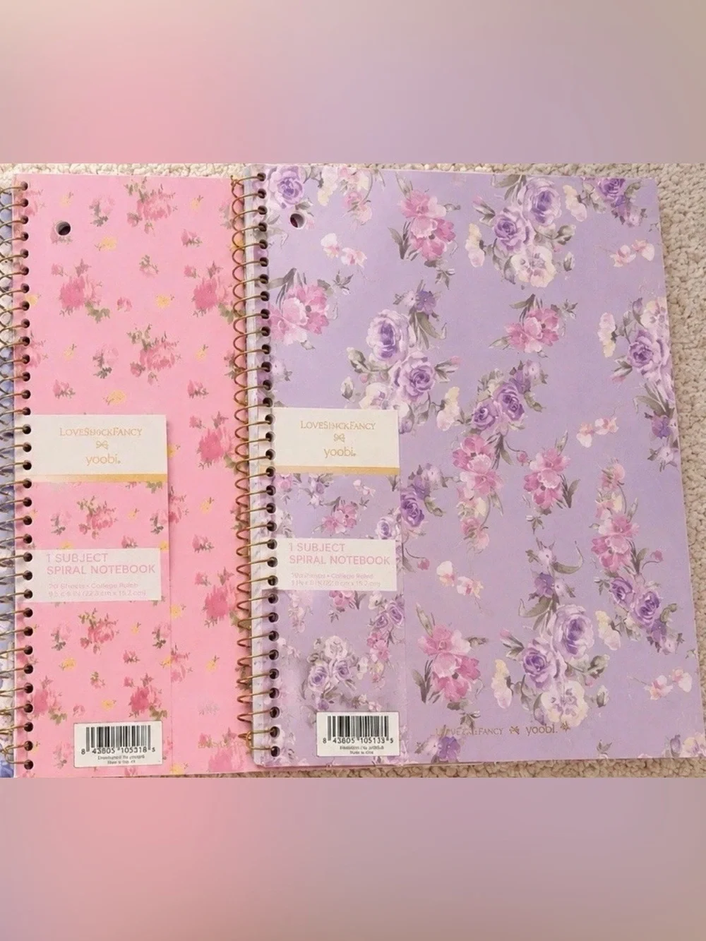 NWT LoveShackFancy X Target Yoobi 2 x Wide Ruler Spiral Notebooks 8”x10.5”